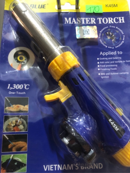 Đầu khò gas mini Kingblue K45M có vòng chỉnh Oxy, đèn khò gas - Hàng chính hãng