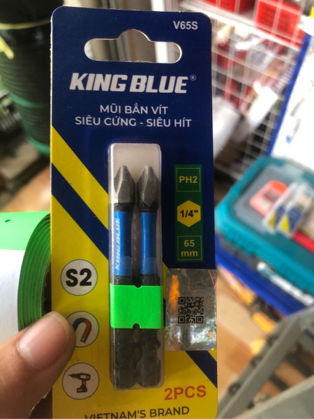 Đầu vít bake PH2 chuôi lục giác phủ kim cương, độ cứng và độ bám vit cao KingBlue PH2*50, PH2*65, PH2*100, PH*150 - V50S