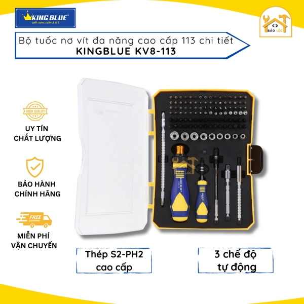 Bộ tua vít đa năng cao cấp 113 chi tiết Kingblue KV8-113 - Hàng chính hãng.