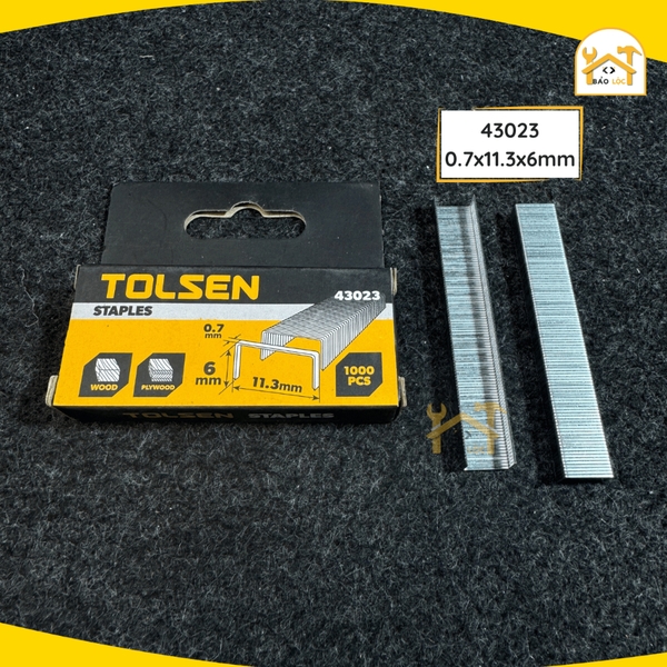 Hộp 1000 đinh ghim Tolsen chữ U bấm gỗ nhựa bằng thép cứng nhiều kích cỡ - Hàng chính hãng.