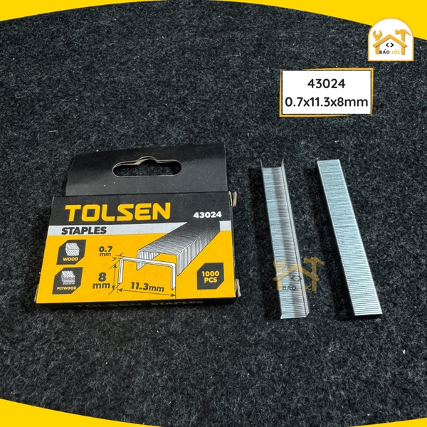 Hộp 1000 đinh ghim Tolsen chữ U bấm gỗ nhựa bằng thép cứng nhiều kích cỡ - Hàng chính hãng.