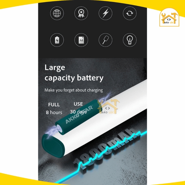 Vợt Muỗi Điện Thông Minh Có Đèn LED AKKO STAR 88754 - Hàng chính hãng.