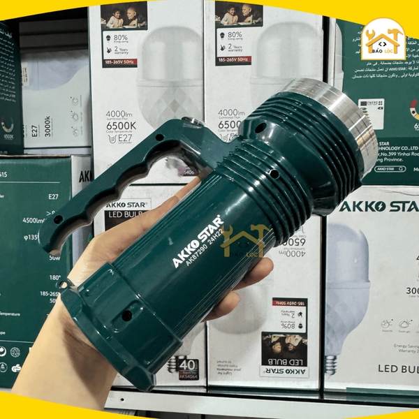 Đèn pin Led sạc tích điện 8W + 12SMD Akko Star 87290 - Hàng chính hãng.