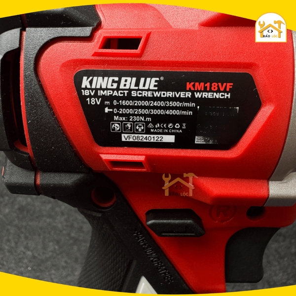 Máy bắn vít pin 18V KingBlue KM18VF lực siết 230Nm Máy siết vít 4 cấp chỉnh lực, chuyên vít bắn gỗ, sắt - Hàng chính hãn