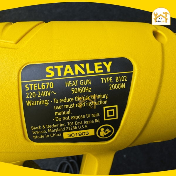 Máy thổi hơi nóng dùng điện 2000W Stanley STEL670 - Hàng chính hãng.