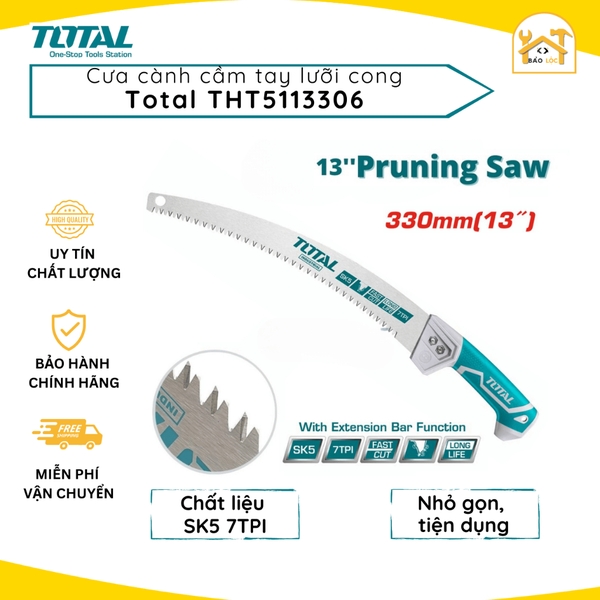 Cưa cành cầm tay lưỡi cong THT5113306 - Hàng chính hãng.