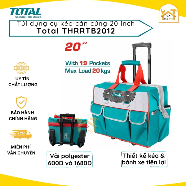 Túi dụng cụ kéo cán cứng 20 inch Total THRRTB2012 - Thiết kế kéo và bánh xe tiện lợi