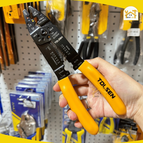 Kìm tuốt dây đa năng, bấm cos 215mm Tolsen 38052 - Hàng chính hãng.