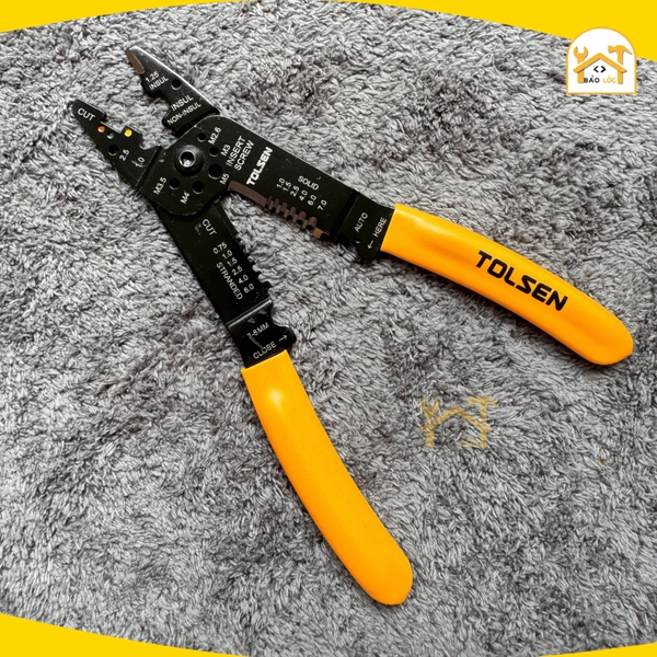 Kìm tuốt dây đa năng, bấm cos 215mm Tolsen 38052 - Hàng chính hãng.