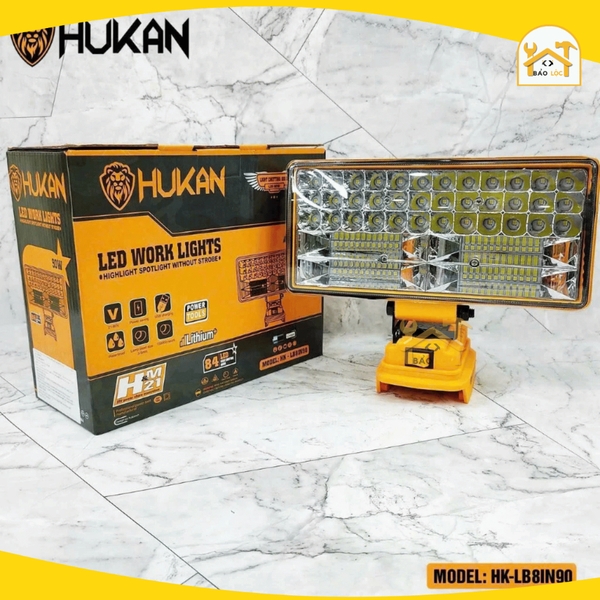 Thân bóng đèn LED dùng pin 70W/90W HUKAN HK-LB5IN70/HK-LB8IN90 sử dụng chân pin phổ thông Makita siêu sáng tiện lợi