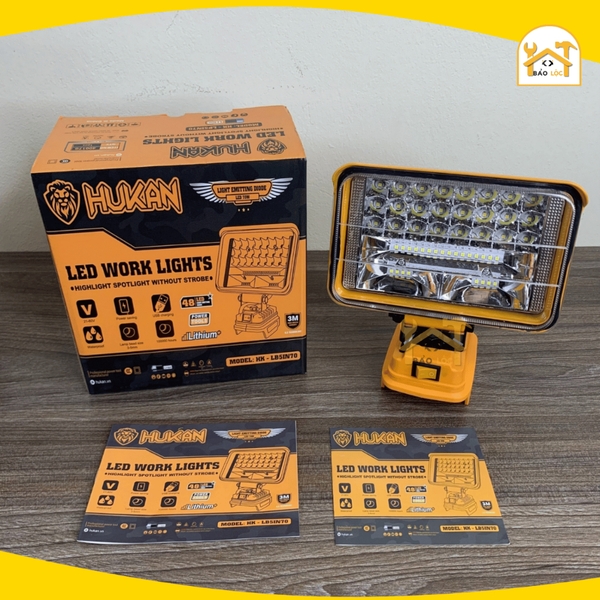Thân bóng đèn LED dùng pin 70W/90W HUKAN HK-LB5IN70/HK-LB8IN90 sử dụng chân pin phổ thông Makita siêu sáng tiện lợi