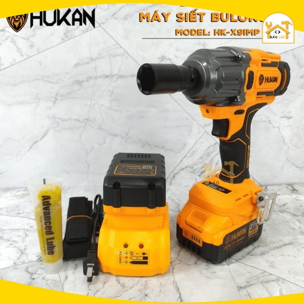 Máy siết bulong pin Hukan HK-X9IMP (Combo 2 pin + sạc) Lực siết 650Nm Động cơ Không Chổi Than siêu mạnh mẽ bền bỉ