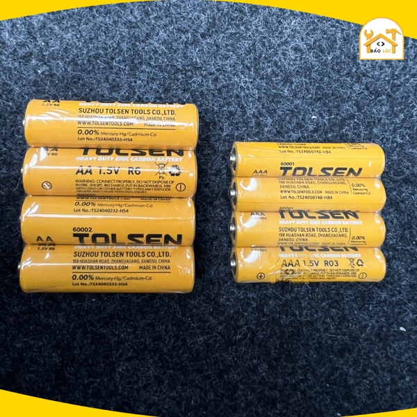Pin tiểu cao cấp 1.5V Tolsen, AA/AAA - 60001/60002 không chứa thủy ngân, an toàn môi trường, lắp remote, đồ chơi