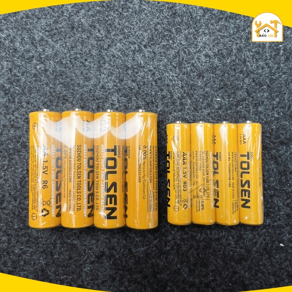 Pin tiểu cao cấp 1.5V Tolsen, AA/AAA - 60001/60002 không chứa thủy ngân, an toàn môi trường, lắp remote, đồ chơi