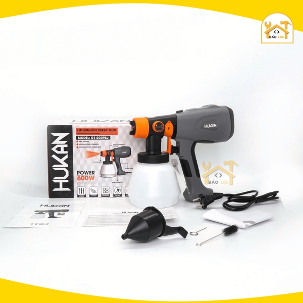 Máy phun sơn điện HUKAN G1-SG098j, 600w, Bình 1000ml, Dây điện dài 3m - Hàng chính hãng.