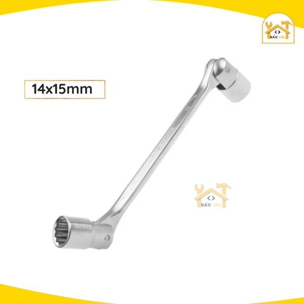 Chìa khoá, cờ lê 2 đầu tuýp lắc léo Tolsen 17021 - 17026, 2 đầu số, thép mạc Cr, phủ Satin size 8x9mm - 17x19mm)