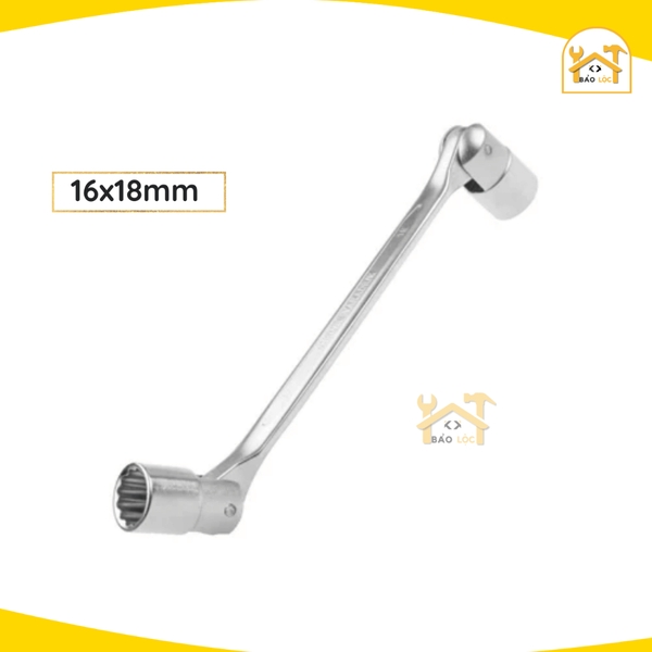 Chìa khoá, cờ lê 2 đầu tuýp lắc léo Tolsen 17021 - 17026, 2 đầu số, thép mạc Cr, phủ Satin size 8x9mm - 17x19mm)