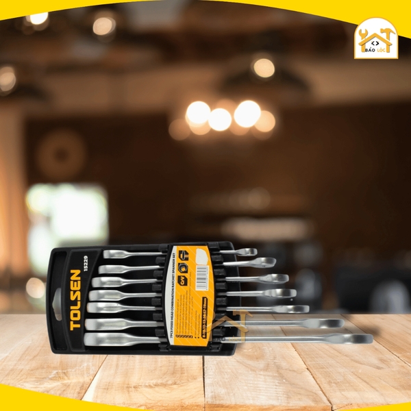 Bộ cờ lê vòng miệng tự động 7 chi tiết Thép Crv bền bỉ TOLSEN 15229 - Hàng chính hãng.