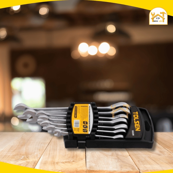 Bộ cờ lê vòng miệng tự động 7 chi tiết Thép Crv bền bỉ TOLSEN 15229 - Hàng chính hãng.