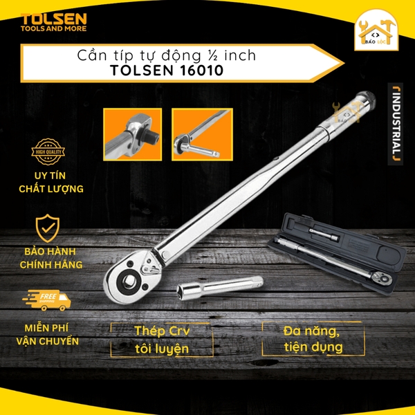 Cần tuýp tự động siết bulong, ốc vit Công nghiệp 1/2 in Tolsen 16010 - Hàng chính hãng.