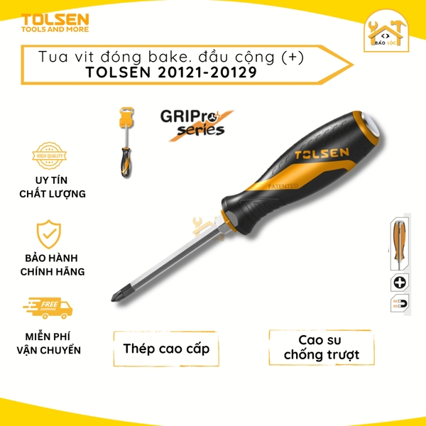 Tua vít đóng đầu cộng Bake PH1,PH2,PH3,PH4 Tolsen 20121 - 20129 - Hàng chính hãng.