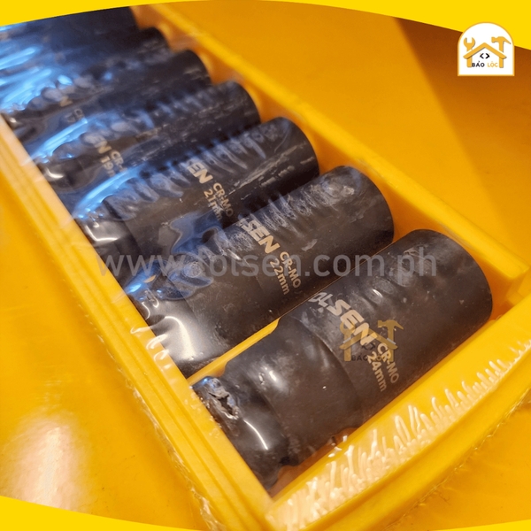 Bộ tuýp đen dài Tolsen 18296 10 chi tiết 1/2 (10-24mm) loại 6 cạnh thép CR-MO - Hàng chính hãng.