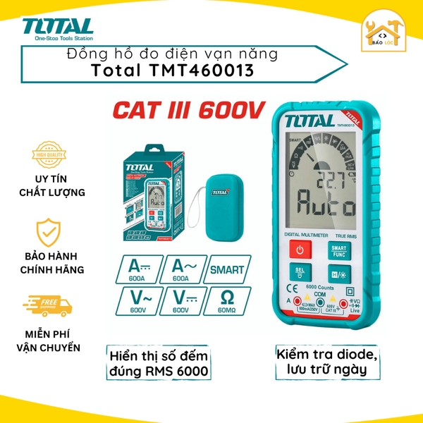 Đồng hồ đo điện màn hình rộng TOTAL TMT460013 - Hàng chính hãng.