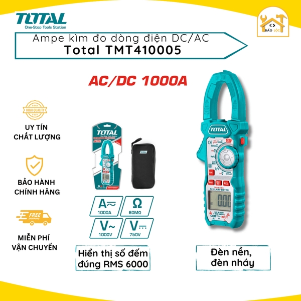 Ampe kìm đo dòng điện DC/AC Total TMT410005 - Hàng chính hãng.