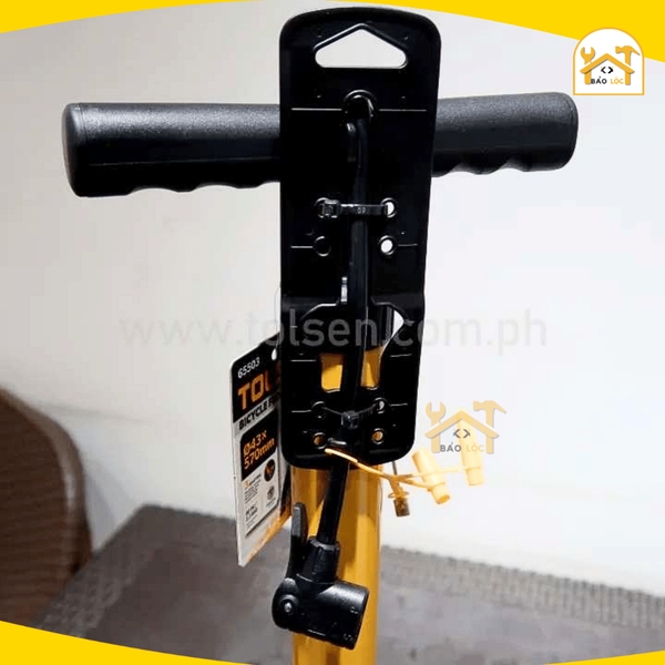 Ống bơm xe đạp xe máy bằng tay cao cấp Ø38*610mm, công suất áp suất cao 120 PSI /88 Bar Tolsen 65505 - Hàng chính hãng