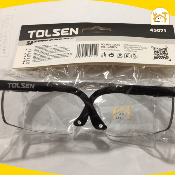 Kính bảo hộ gọng đen Tolsen 45071 - Hàng chính hãng.