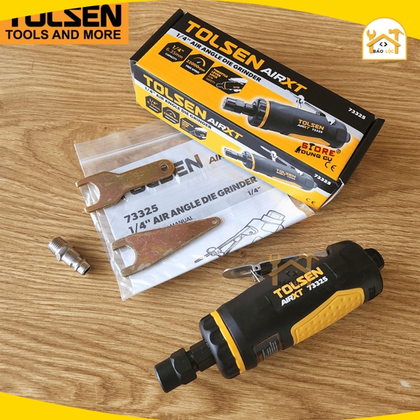 Máy mài thẳng dùng hơi 6.35mm TOLSEN 73325, máy mài săm lốp ô tô , xe máy dùng hơi khí nén đa năng xe máy dùng khí nén
