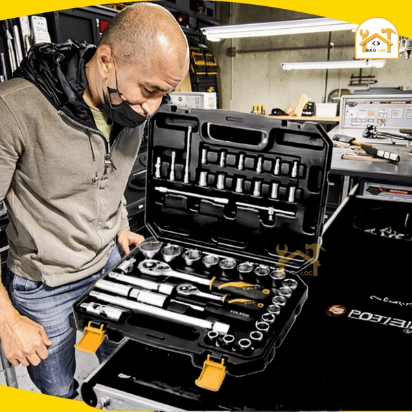 Bộ dụng cụ chuyên dụng mở bu lông 45 chi tiết Tolsen 45pcs Socket Rachet Wrench Set (1/4inch & 1/2inch Drive) 15142