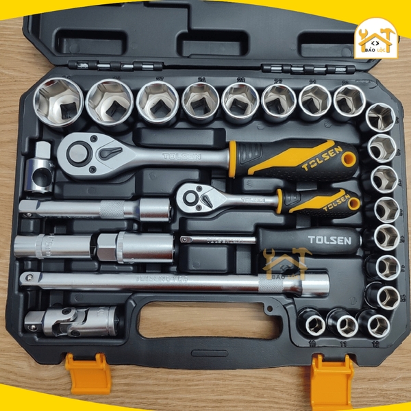 Bộ dụng cụ chuyên dụng mở bu lông 45 chi tiết Tolsen 45pcs Socket Rachet Wrench Set (1/4inch & 1/2inch Drive) 15142