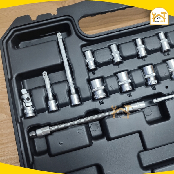 Bộ dụng cụ chuyên dụng mở bu lông 45 chi tiết Tolsen 45pcs Socket Rachet Wrench Set (1/4inch & 1/2inch Drive) 15142