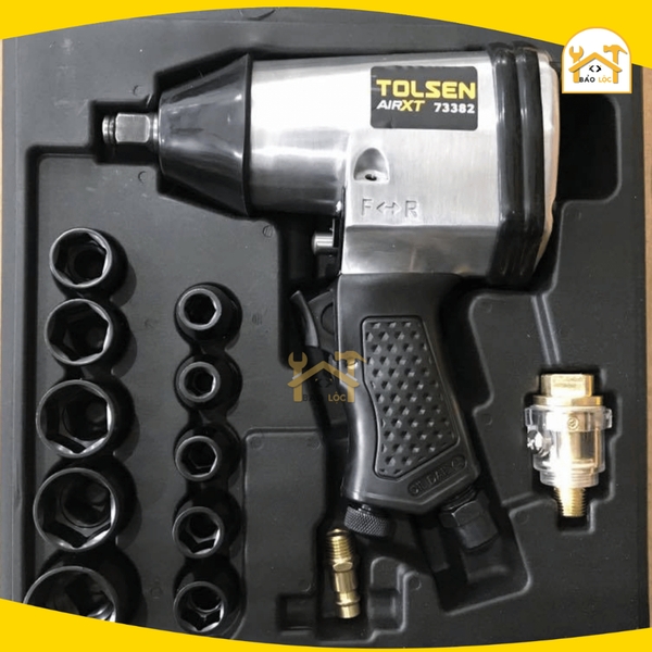 Bộ 17 món súng hơi mở bulong 340Nm 1/2 Tolsen 73382, Máy siết vặn bu lông (bulong) dùng khí nén