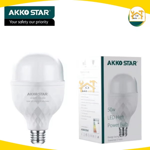 Bóng đèn led bulb tròn AKKO STAR 15W/20W/30W/40W/50W tiết kiệm điện năng 80% - Hàng chính hãng.