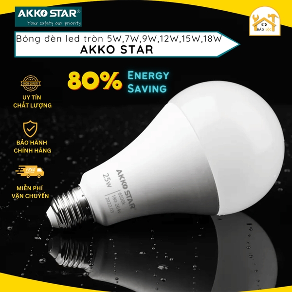 Bóng đèn Led tròn 5W/7W/9W/12W/15W/18W tiết kiệm điện 80% - Hàng chính hãng.