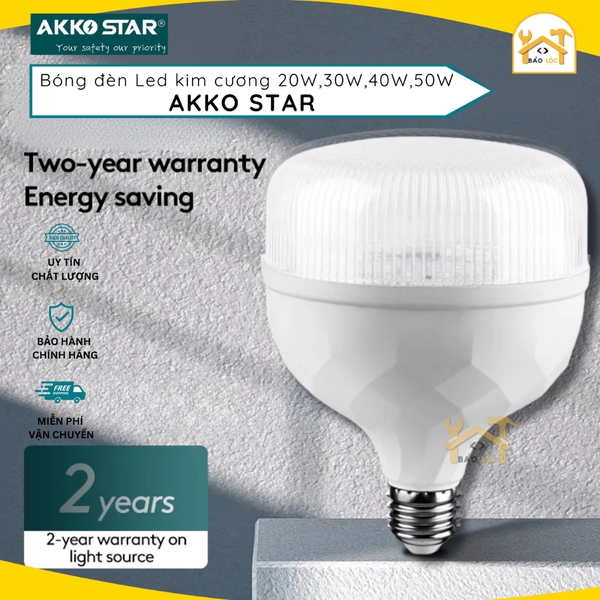 Bóng đèn Led kim cương 20W/30W/40W/50W Akko Star - Hàng chính hãng.