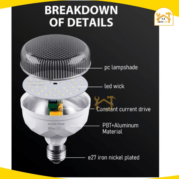 Bóng đèn Led kim cương 20W/30W/40W/50W Akko Star - Hàng chính hãng.