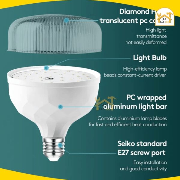 Bóng đèn Led kim cương 20W/30W/40W/50W Akko Star - Hàng chính hãng.