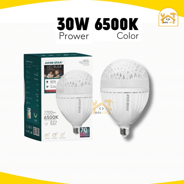 Bóng đèn led trong suốt 30W, 40W Akko Star - Hàng chính hãng.
