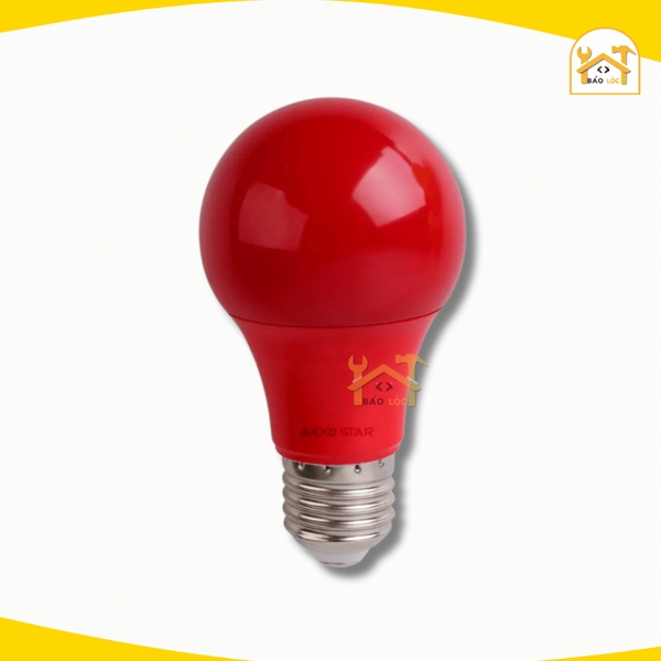 Bóng đèn LED tròn 9W Akko Star ánh sáng đỏ, xanh lam, xanh lá - Hàng chính hãng.