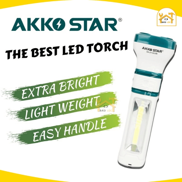 Đèn Pin Sạc Tích Điện AKKO STAR 2W, 5W - Hàng chính hãng.
