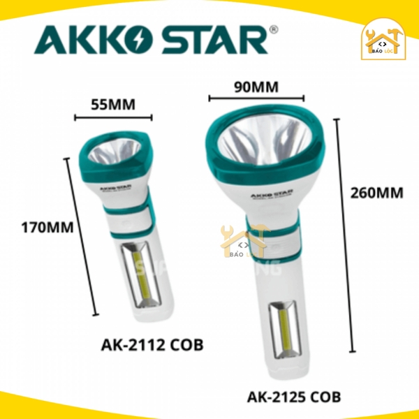 Đèn Pin Sạc Tích Điện AKKO STAR 2W, 5W - Hàng chính hãng.