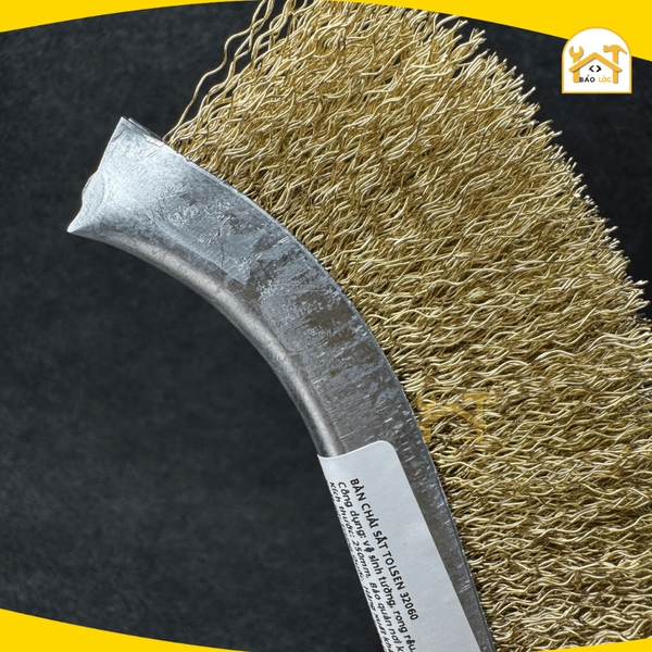 Bàn chải sắt 250mm TOLSEN 32060, sợi thép vàng óng, cọ sát cao, cọ rửa các loại máy móc, thiết bị