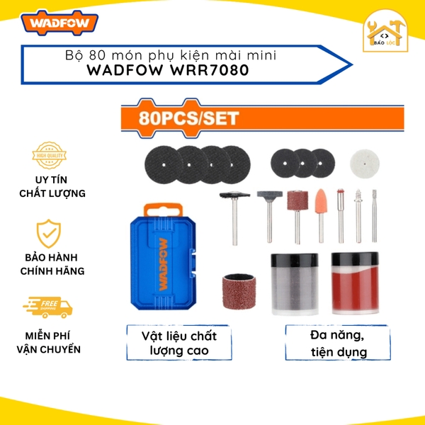 Bộ 80 linh kiện đa năng máy mài khuôn mini WADFOW WRR7080 linh kiện mài cắt mini chất lượng cao, đa dụng