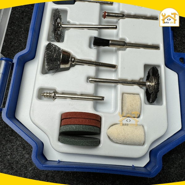 Bộ 22 món phụ kiện mài mini WADFOW WRR6022, đĩa mài long cừu cán 3, bàn chải mài, đĩa cắt, sáp đánh bóng. bàn chải nylon