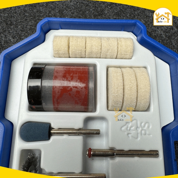 Bộ 22 món phụ kiện mài mini WADFOW WRR6022, đĩa mài long cừu cán 3, bàn chải mài, đĩa cắt, sáp đánh bóng. bàn chải nylon
