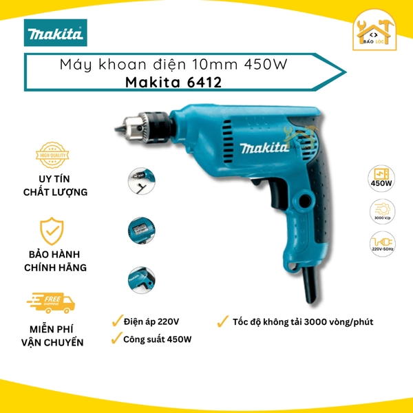 Máy Khoan Điện Makita 6412 (10MM-450W) - Hàng Chính Hãng