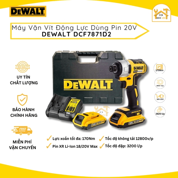 Máy khoan vặn vít dùng pin 20V Dewalt DCF7871 - Hàng chính hãng